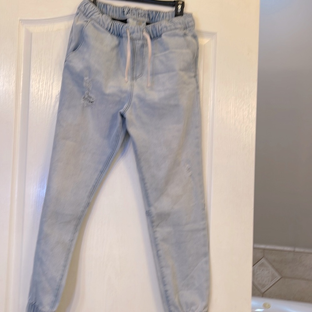 Jeans joggers light blue distressed